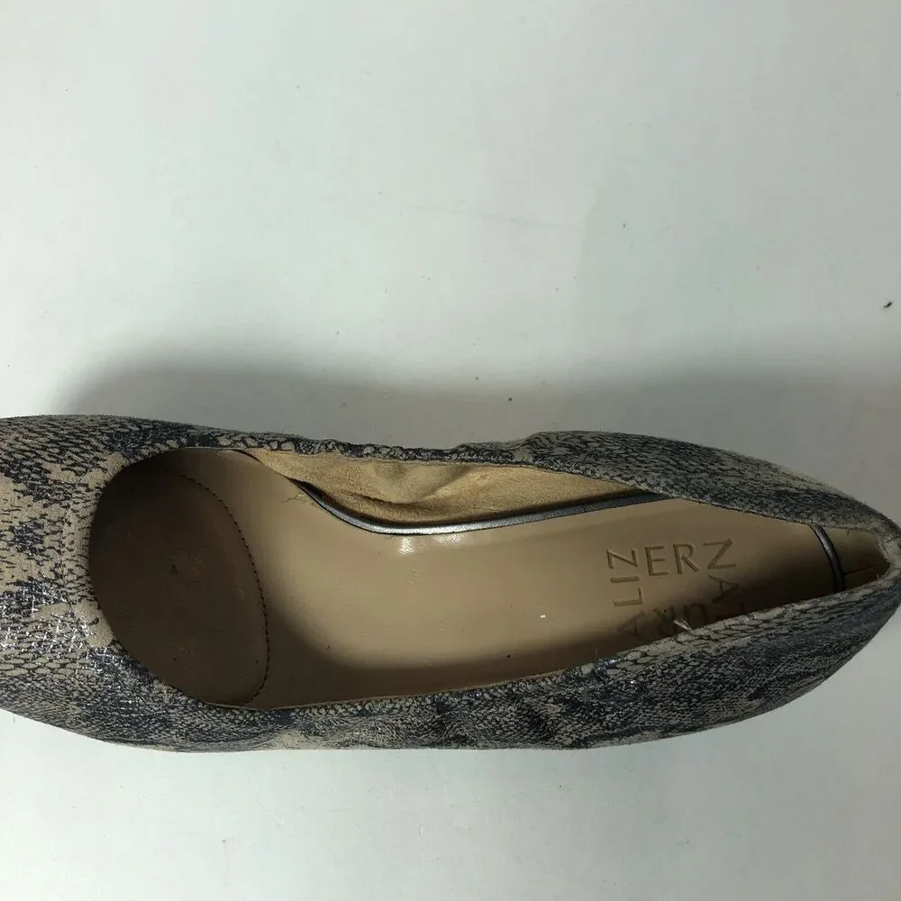 Naturalizer Shoes Block Heel Women Size 9.5 Adeline Snake Print Pumps Leather B4